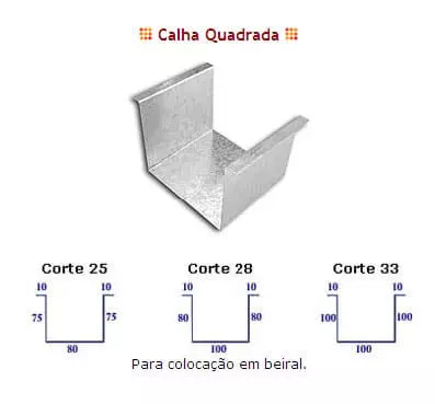 Corte Calha Quadrada